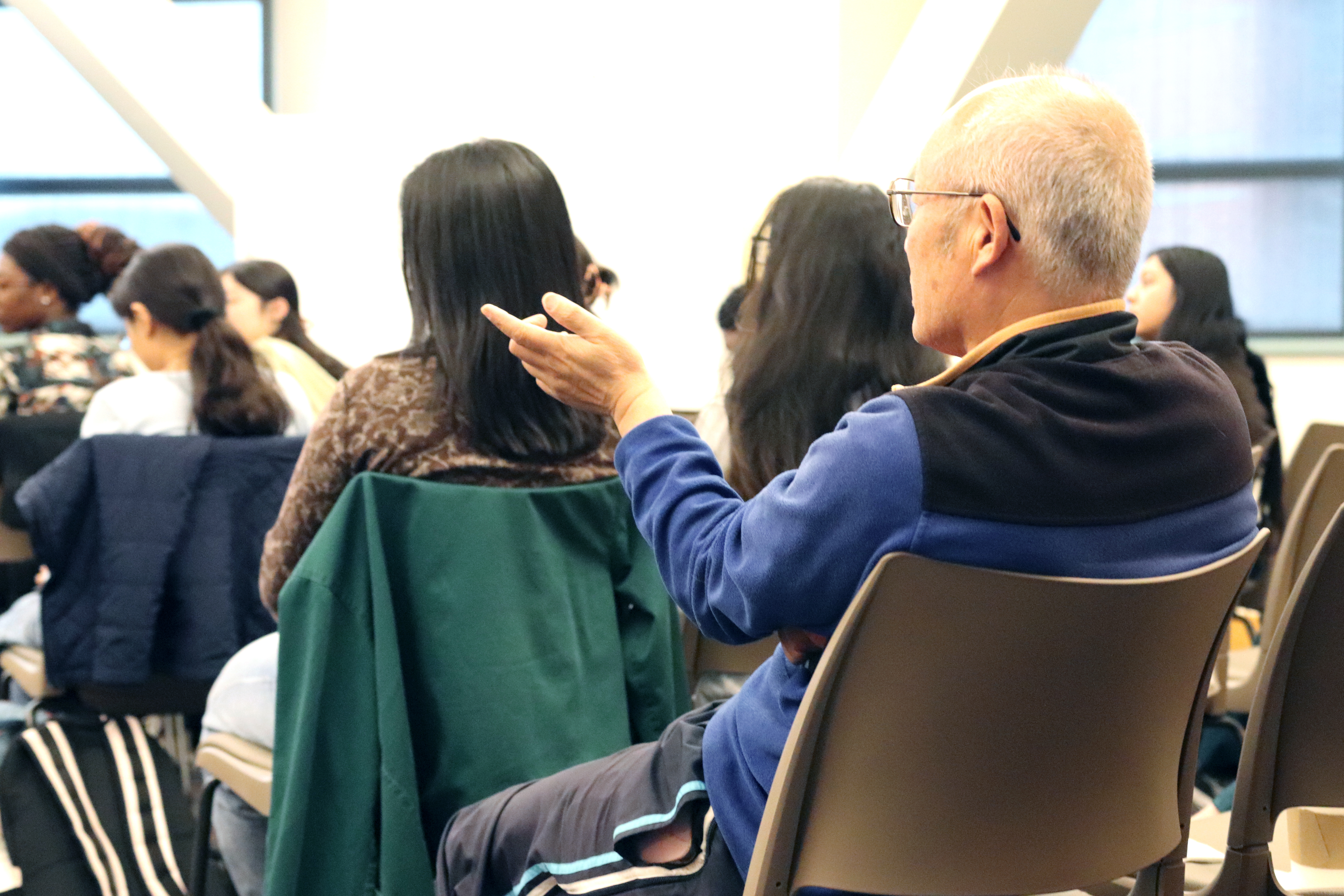 An audience member asking a question