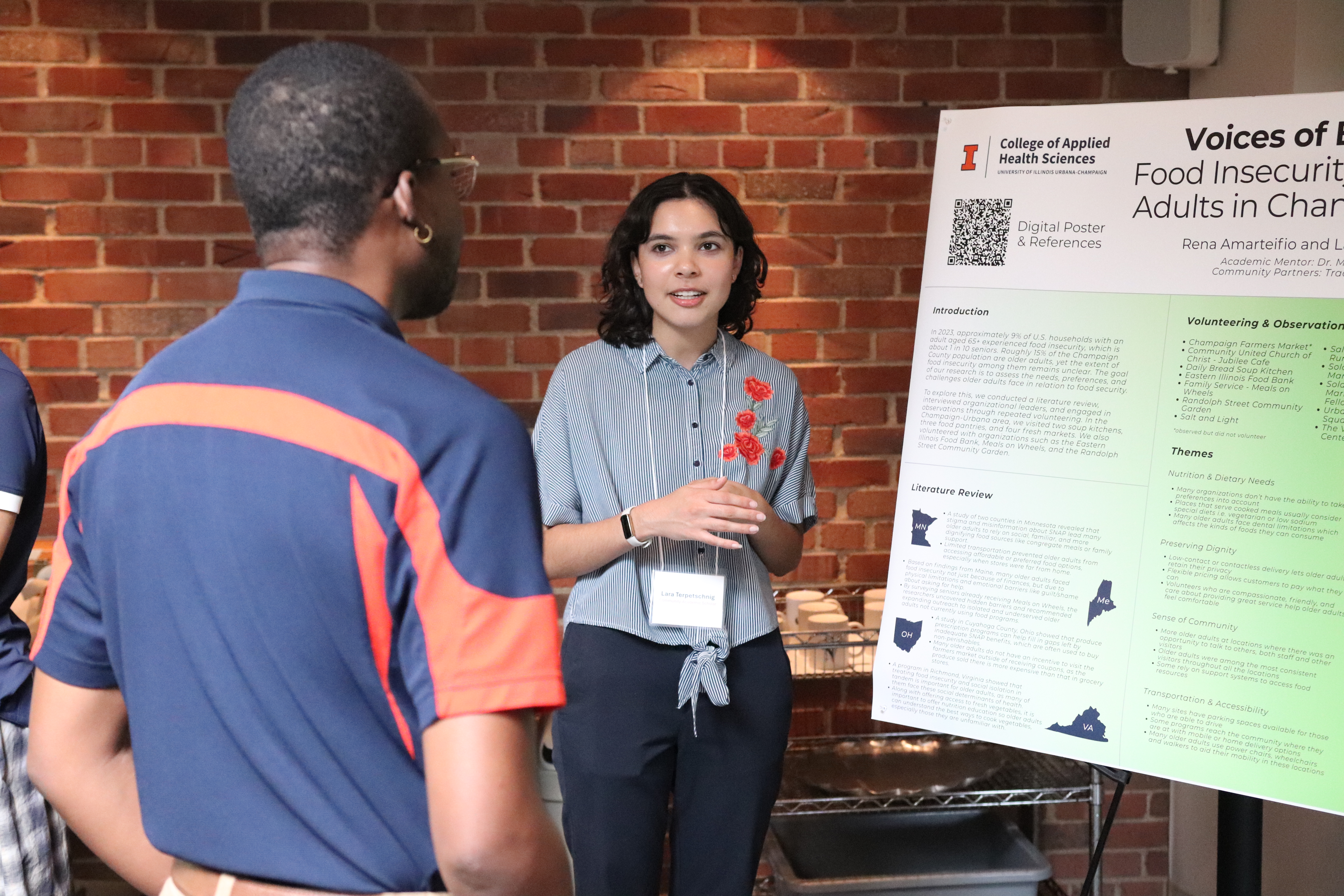 Lara Terpetschnig presents her poster for &amp;amp;amp;quot;Voices of Experience: Understanding Food Insecurity Among Older Adults in Champaign County&amp;amp;amp;quot;