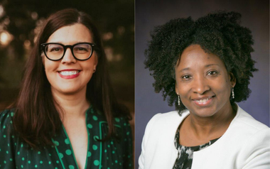 Headshots of IHSI affiliates and ERLA alumni Laura Rice, a professor of health and kinesiology, and Carla Hunter, a professor of psychology