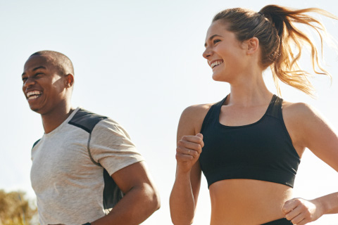 a couple running