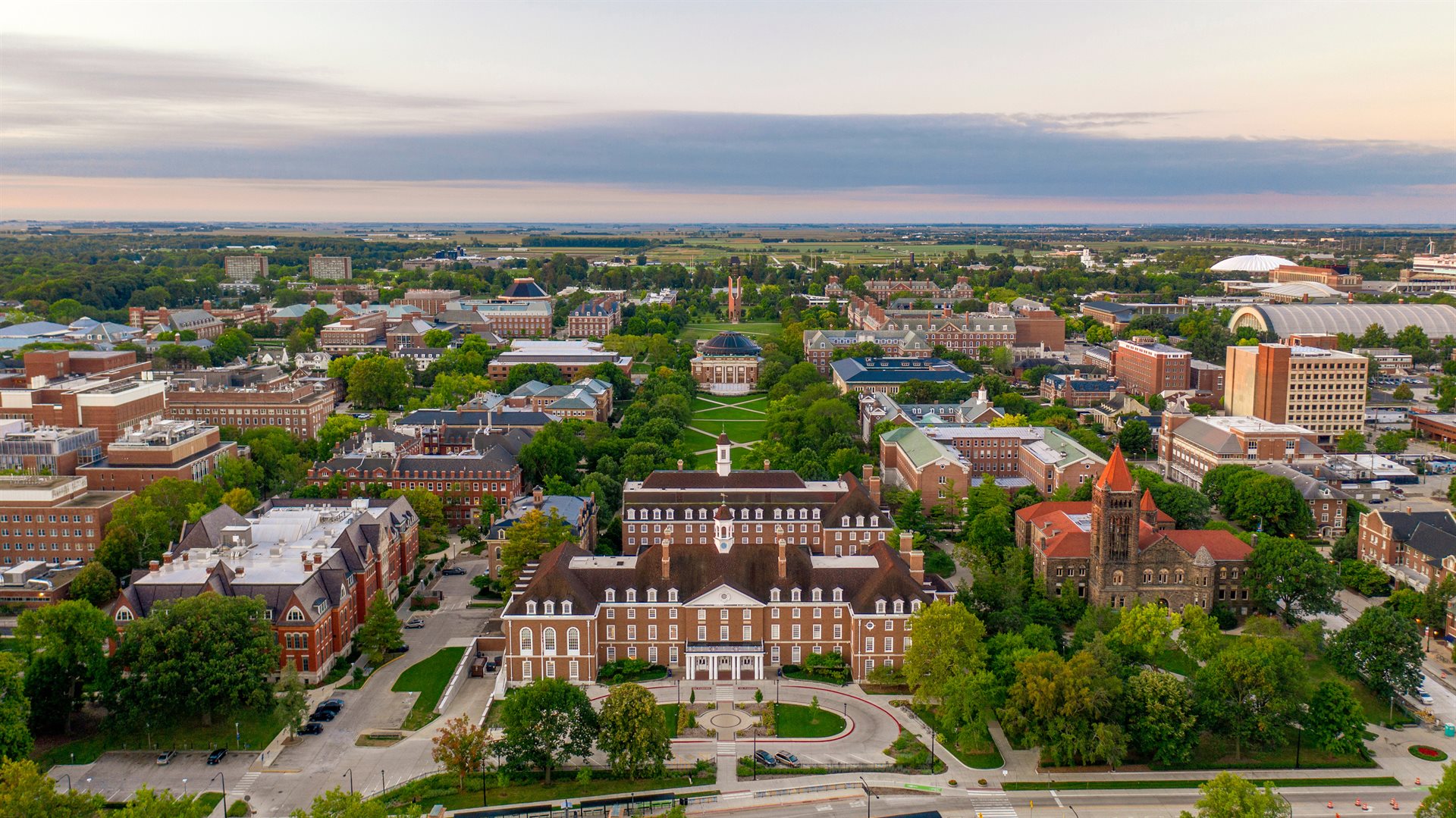 University of Illinois campus aerial photo