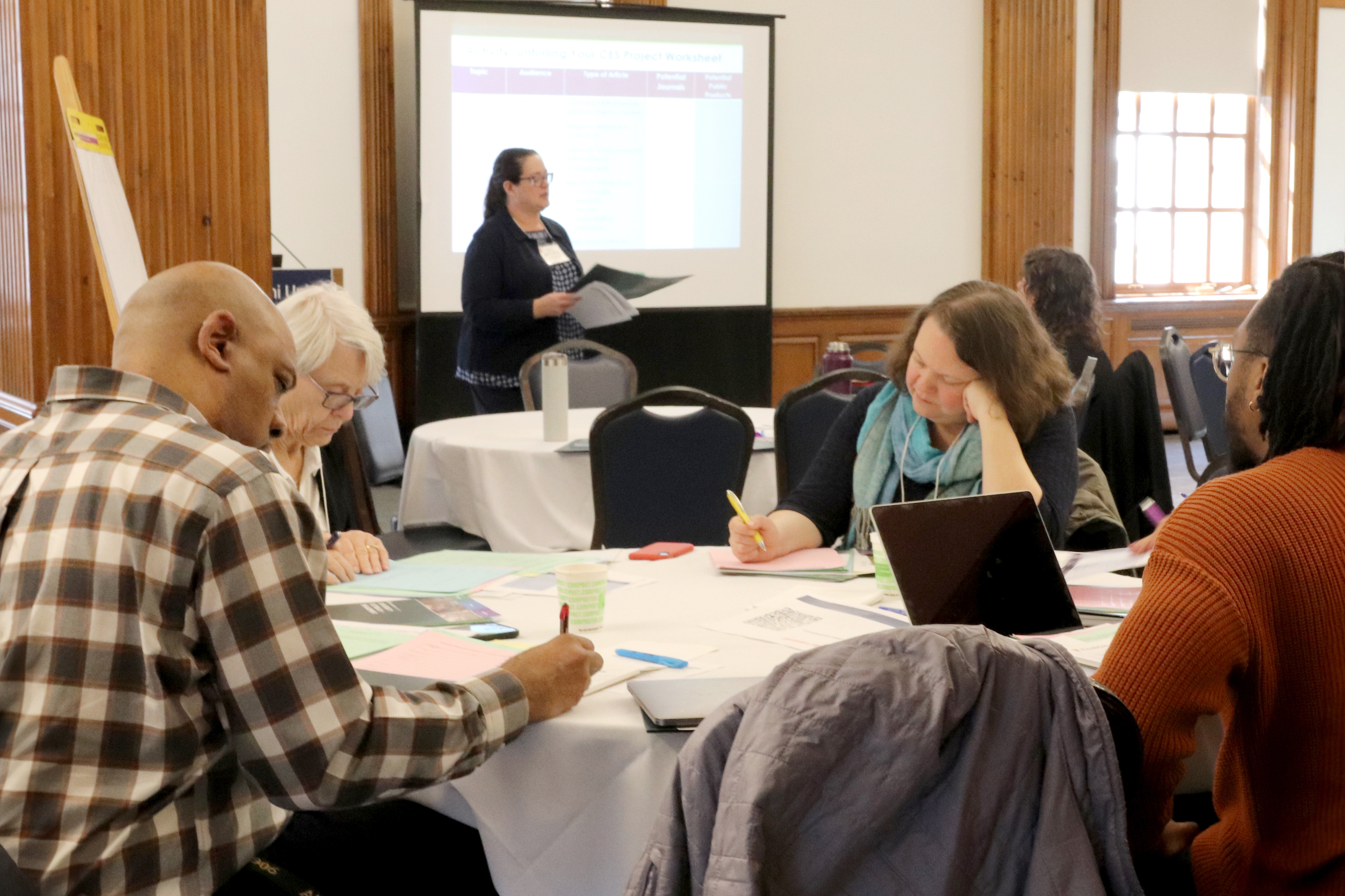 Diane Doberneck of Michigan State University presents during the workshop