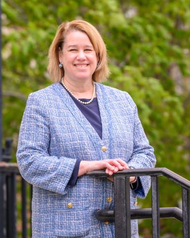 Outdoor portrait of Susan Martinis, Vice Chancellor for Research and Innovation